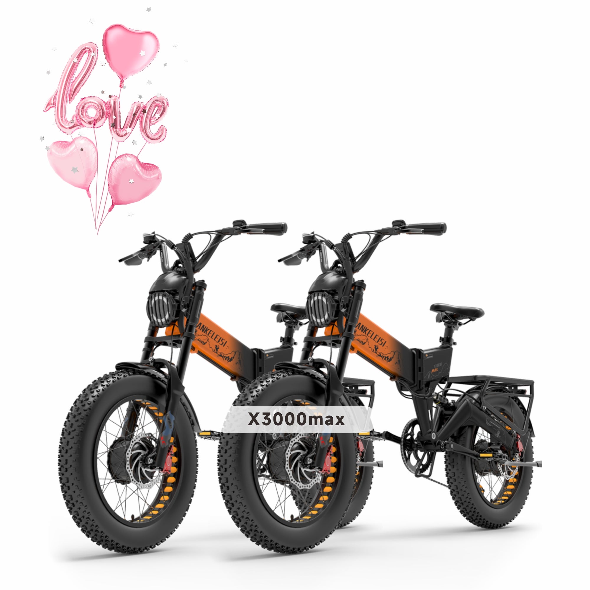 LANKELEISI X3000 MAX 2000W Bicicletta Elettrica a Doppio Motore (Pacchetto)
