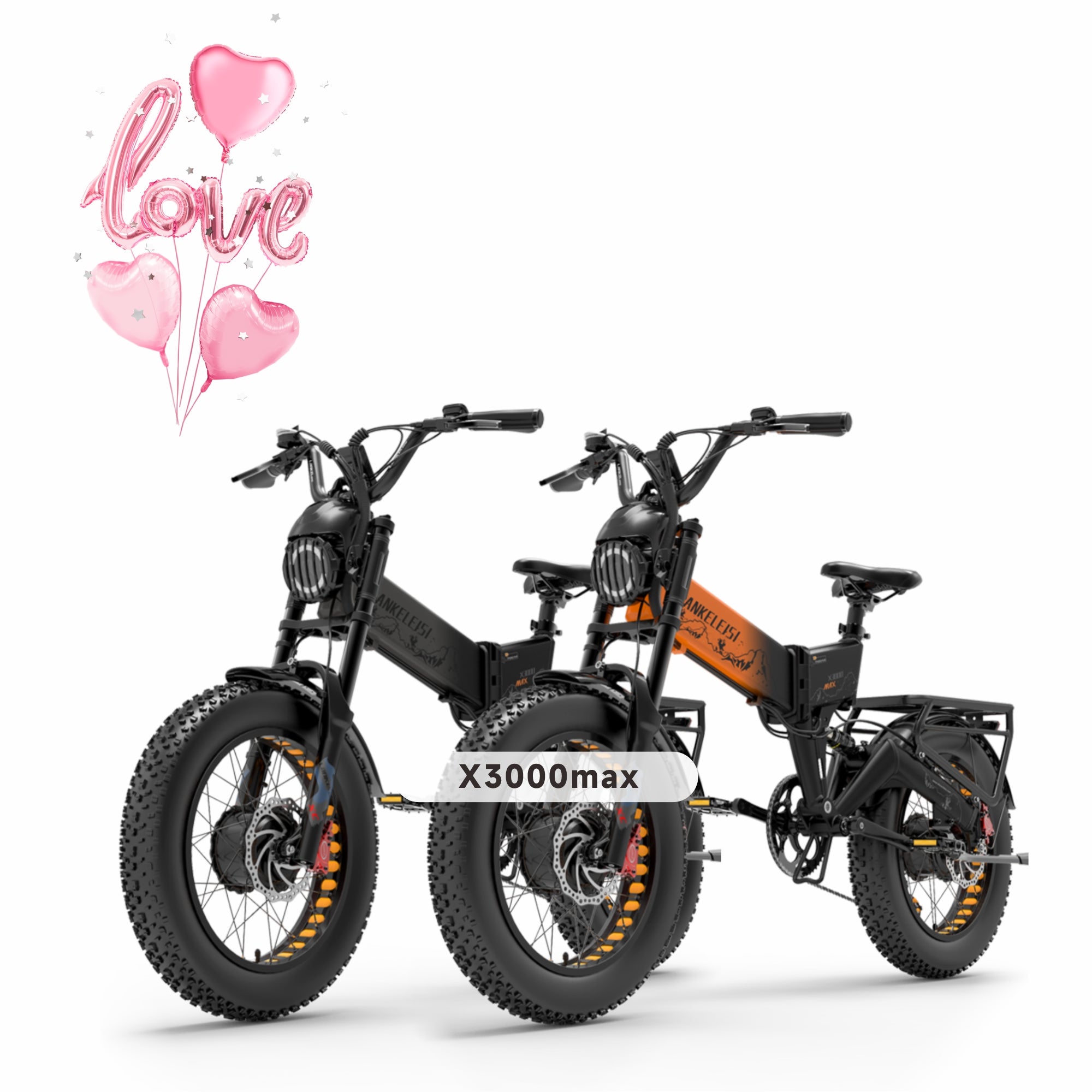LANKELEISI X3000 MAX 2000W Bicicletta Elettrica a Doppio Motore (Pacchetto)