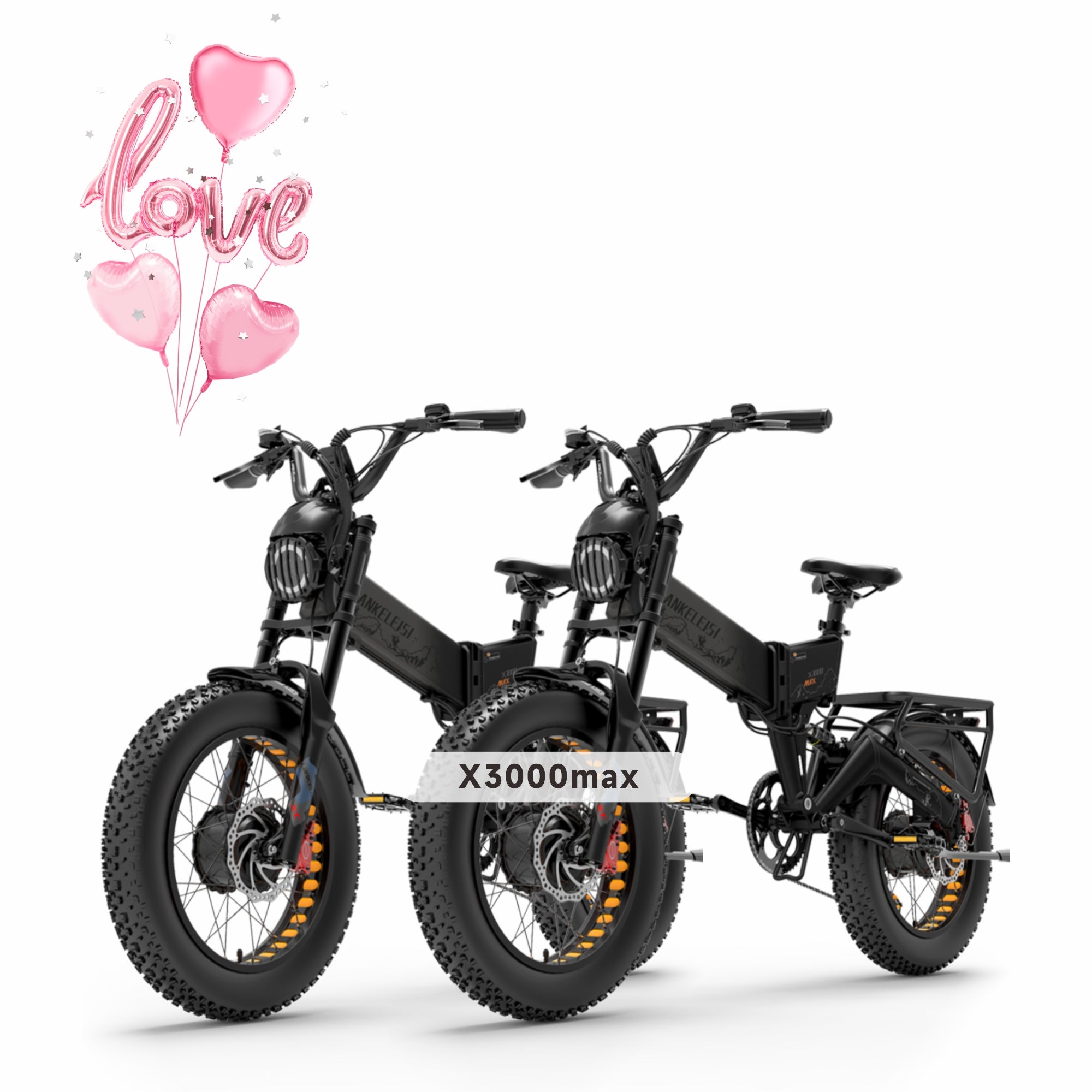 LANKELEISI X3000 MAX 2000W Bicicletta Elettrica a Doppio Motore (Pacchetto)