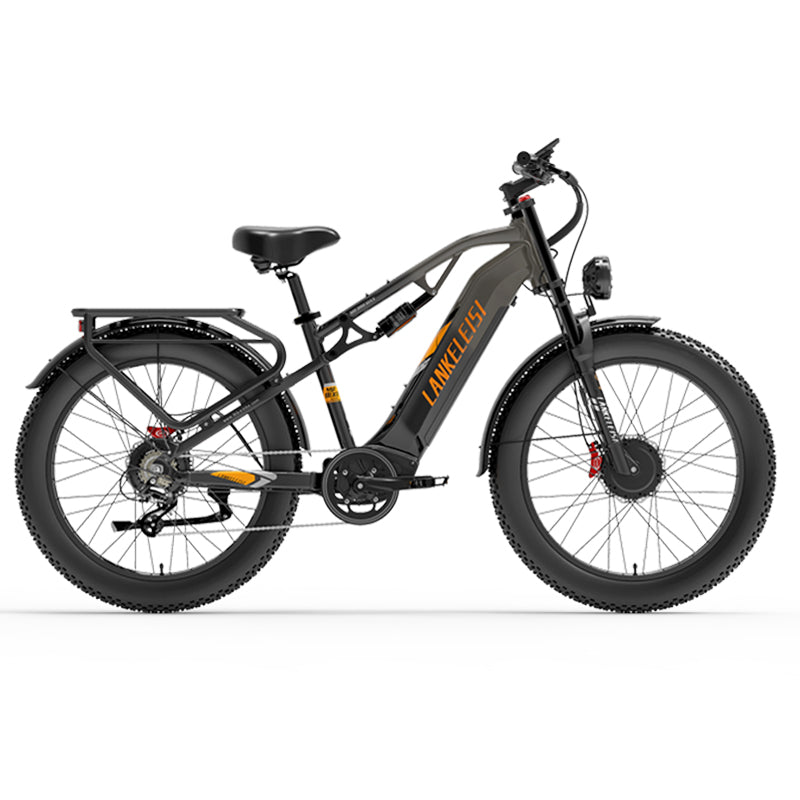 LANKELEISI MG800Max Bicicleta Eléctrica Todo Terreno con Doble Motor 2000W y Neumáticos Anchos de 26"