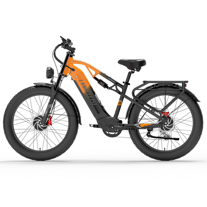 【Pre-Vendita】Lankeleisi MG800Max 2000W Doppio Motore 26" Pneumatici Grassi Tutto Terreno Bicicletta Elettrica (Arancione)