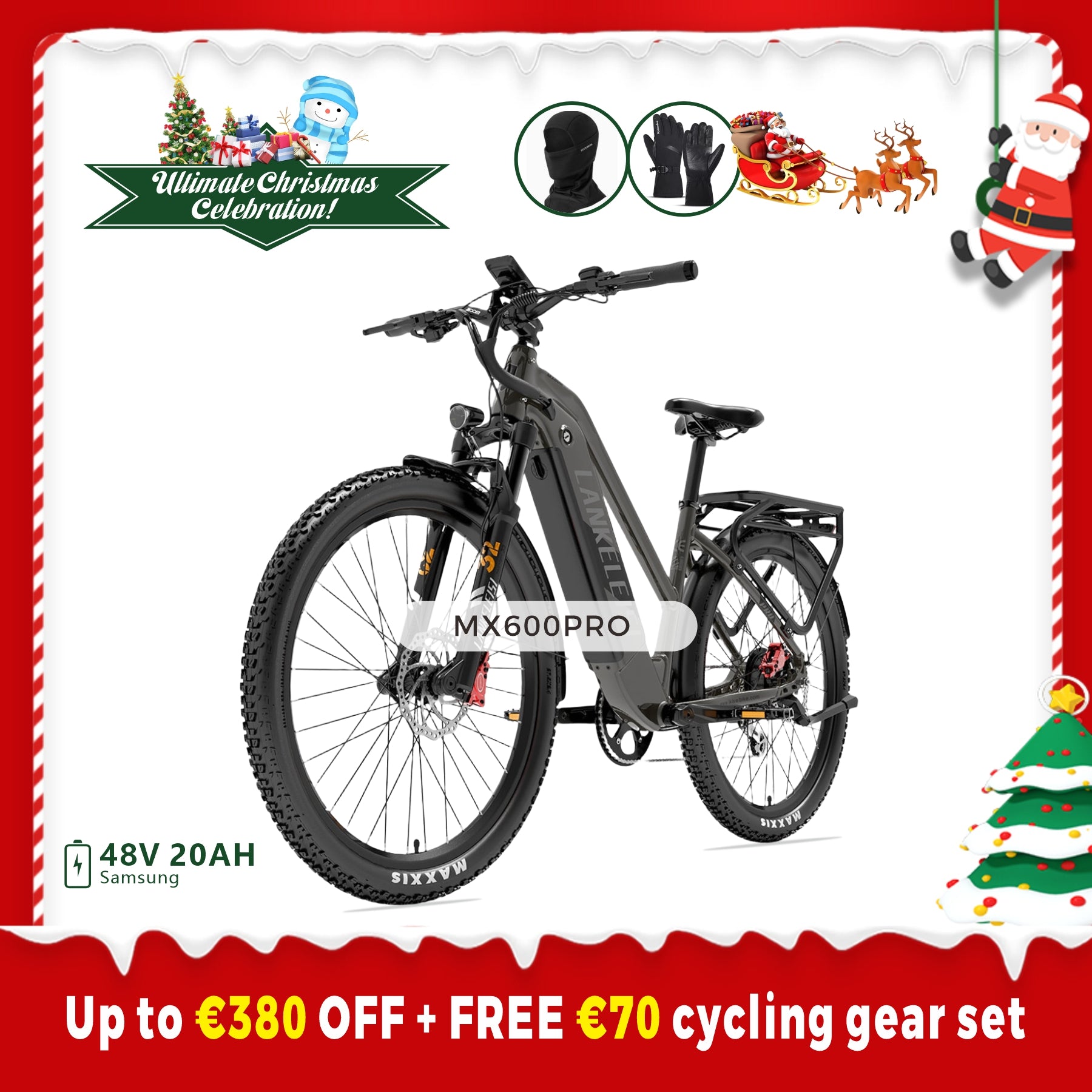 【Pre-sale】LANKELEISI MX600PRO 500W 27.5" Electric Trekking Bike 20Ah City Electric Bike