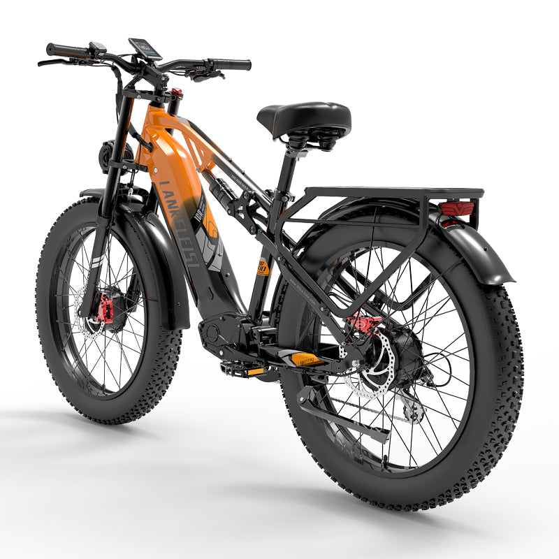 【Pre-Vendita】Lankeleisi MG800Max 2000W Doppio Motore 26" Pneumatici Grassi Tutto Terreno Bicicletta Elettrica (Arancione)