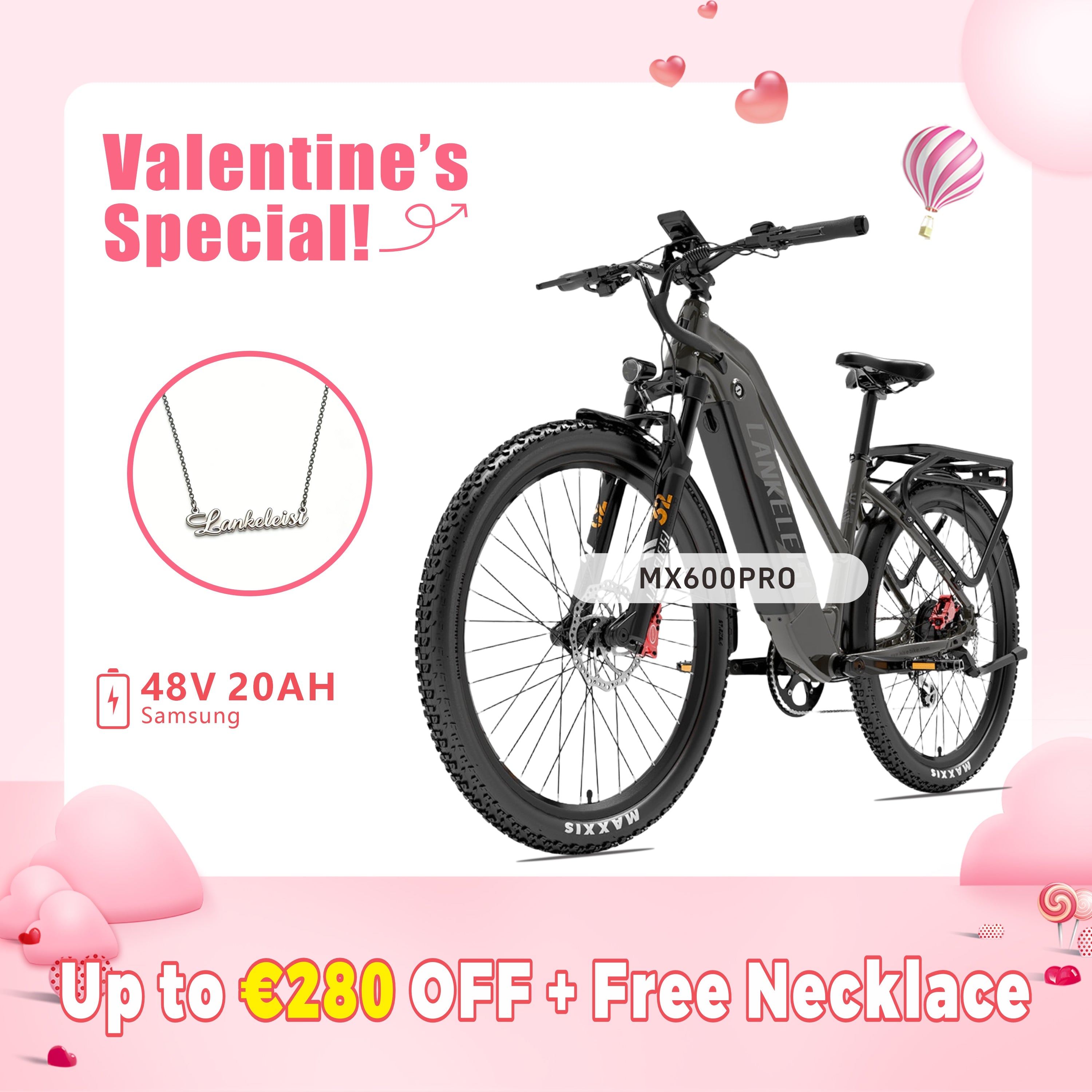 LANKELEISI MX600PRO 500W 27.5" Electric Trekking Bike 20Ah City Electric Bike