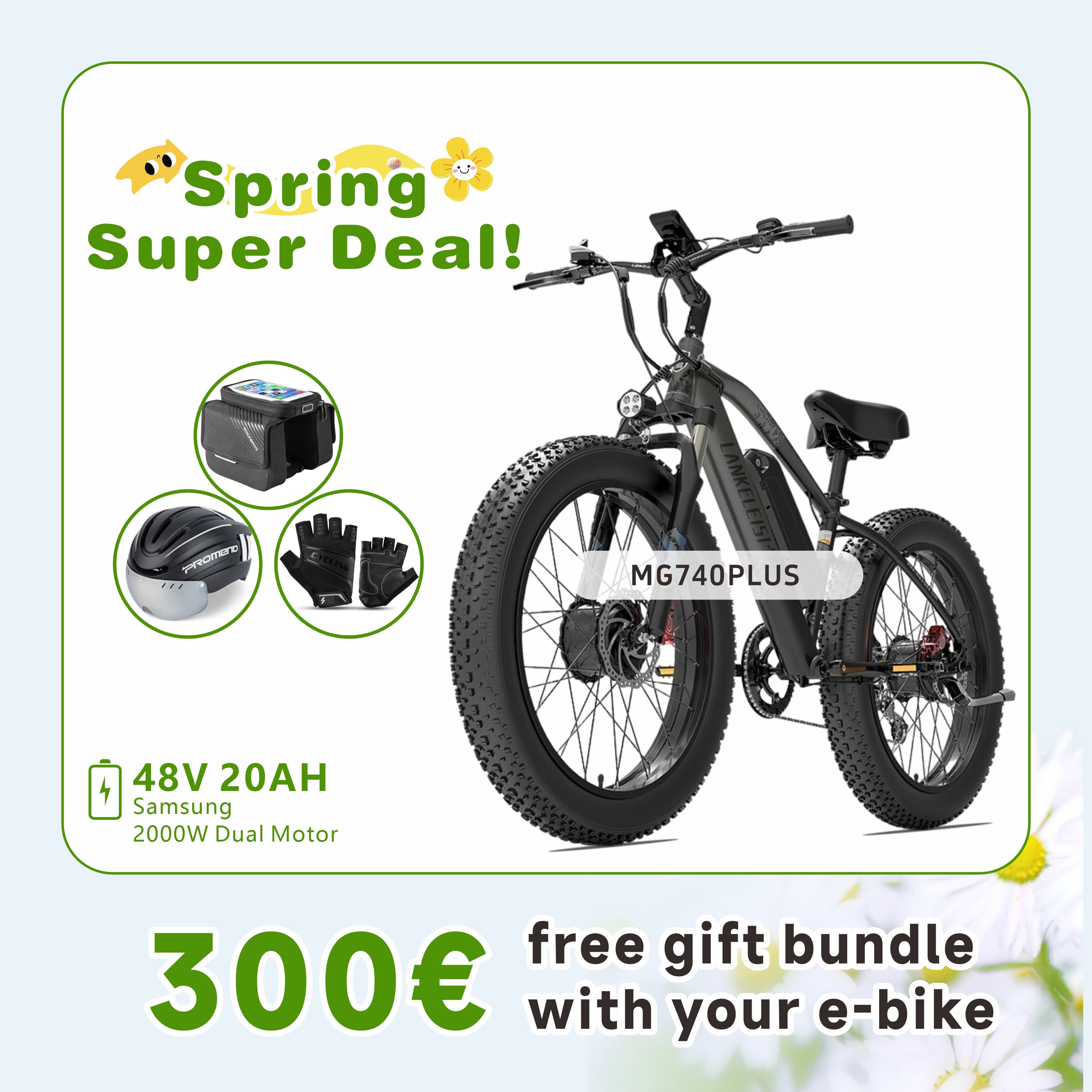 LANKELEISI MG740PLUS Dual Motor Off-Road Electric Bike