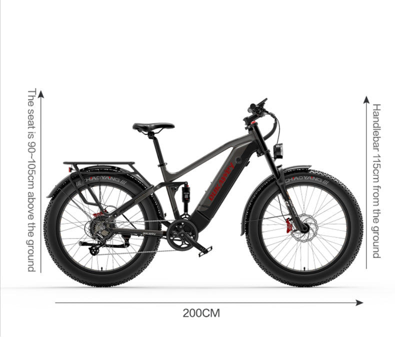 Dukawey Silvertip8 1000W VTT électrique Fat Bike 26”