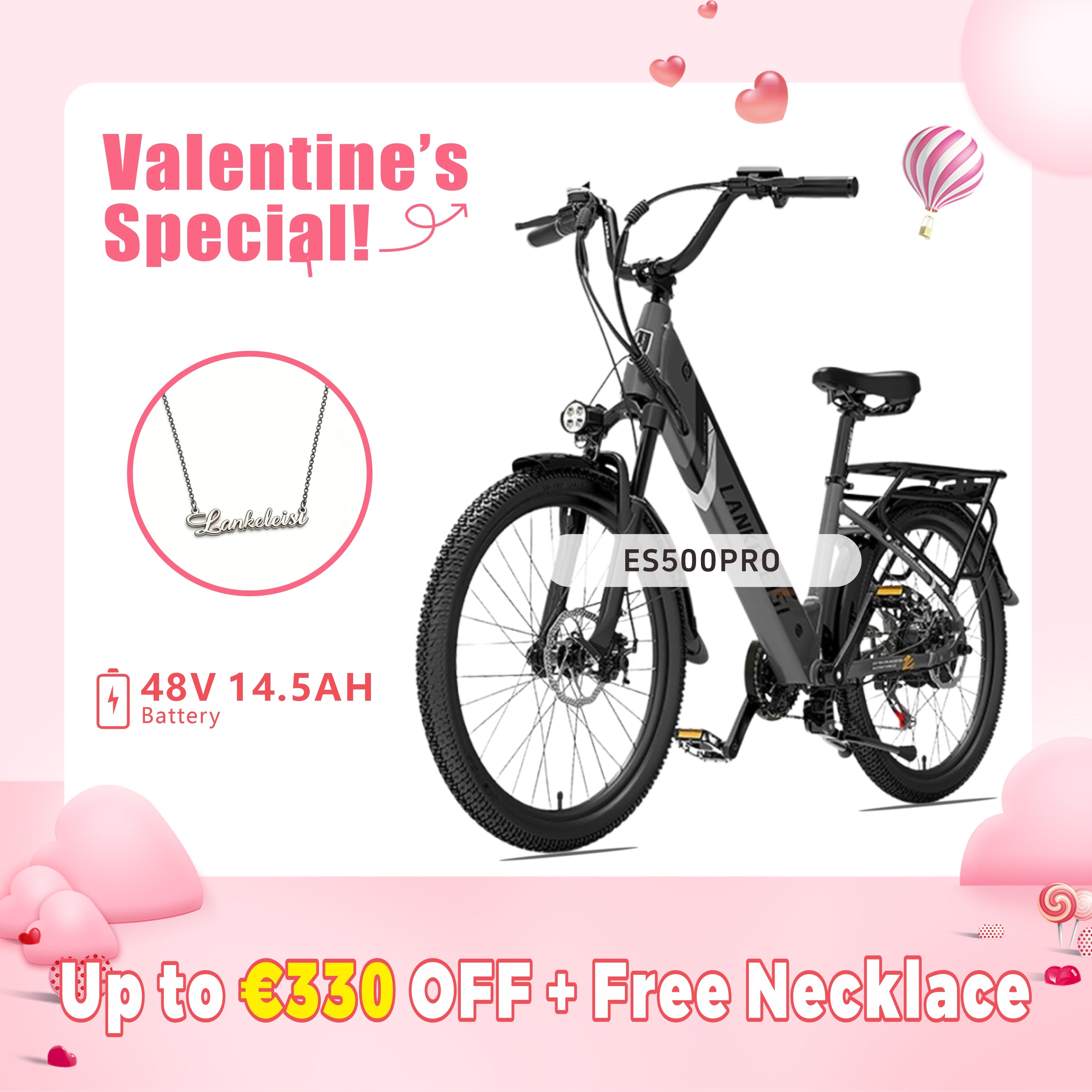 【Przedsprzedaż】Bicicletta Elettrica da Città LANKELEISI ES500PRO (NUOVA NEL 2023)