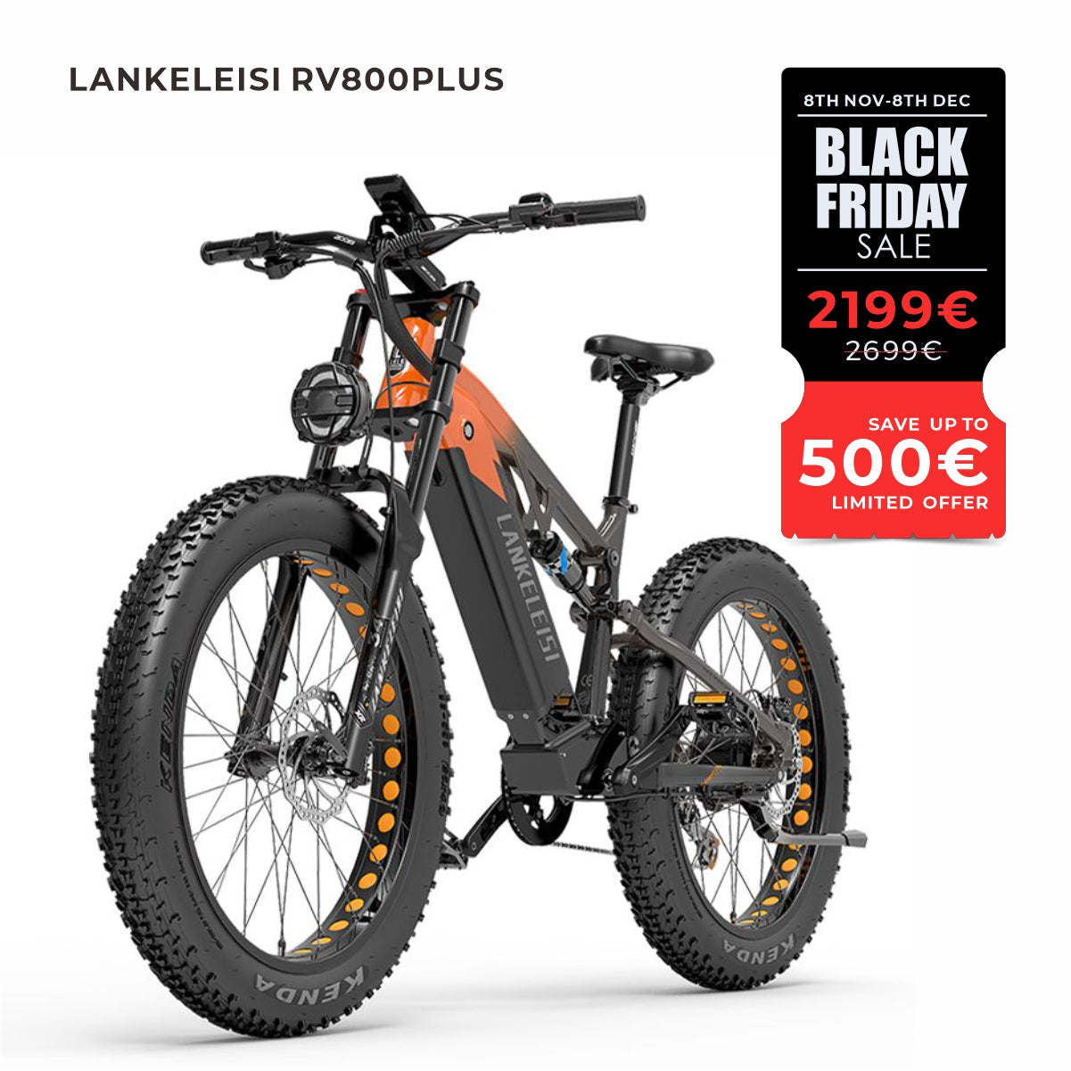 LANKELEISI RV800 Plus Hochwertiges elektrisches Mountainbike mit 750 W Bafang-Motor