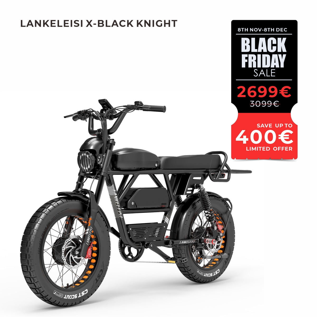 LANKELEISI X-Black Knight 2000 W Dual Motor Maximale Reichweite 280 km