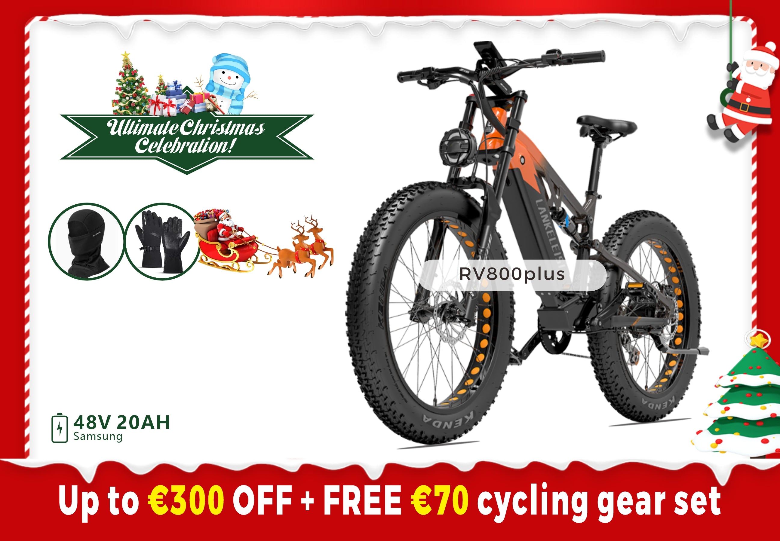 LANKELEISI RV800 Plus Motore elettrico da montagna Bafang 750W Alta qualità