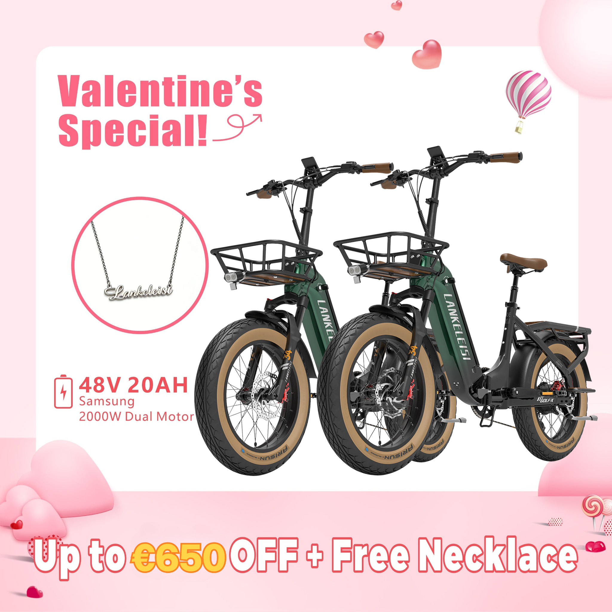 【Pre-sale】LANKELEISI GOLF-X 960Wh Step-Thru Foldable City Electric Bike(Bundle)