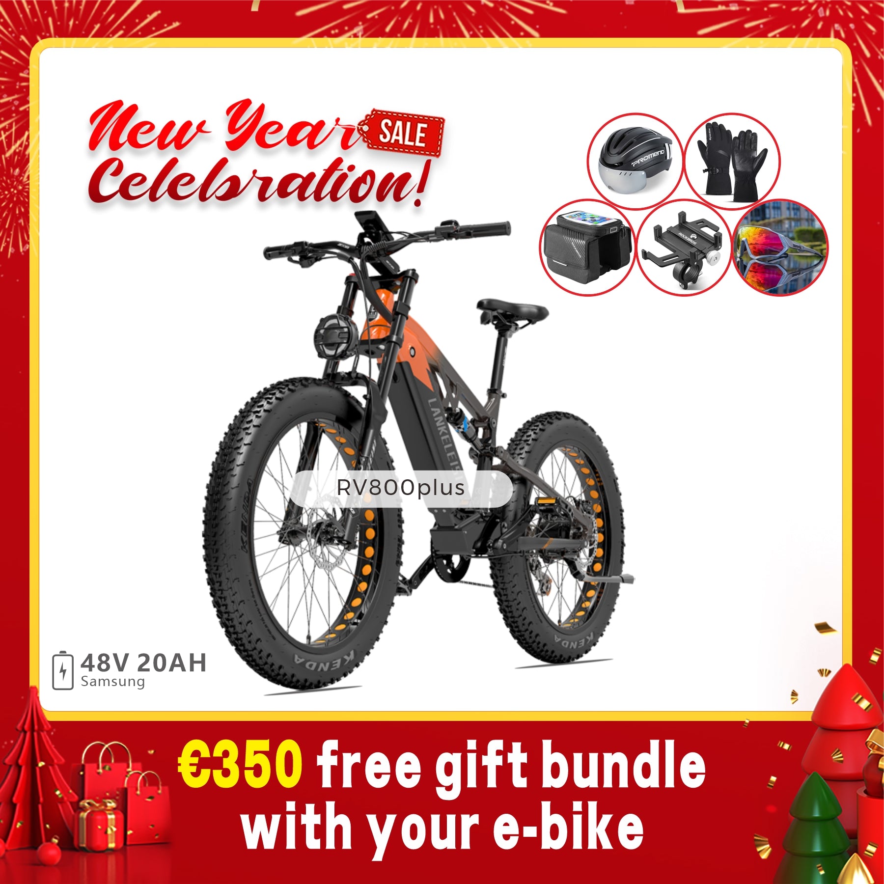 【Pre-sale】LANKELEISI RV800 Plus High Quality 750W Bafang Motor Electric Mountain Bike