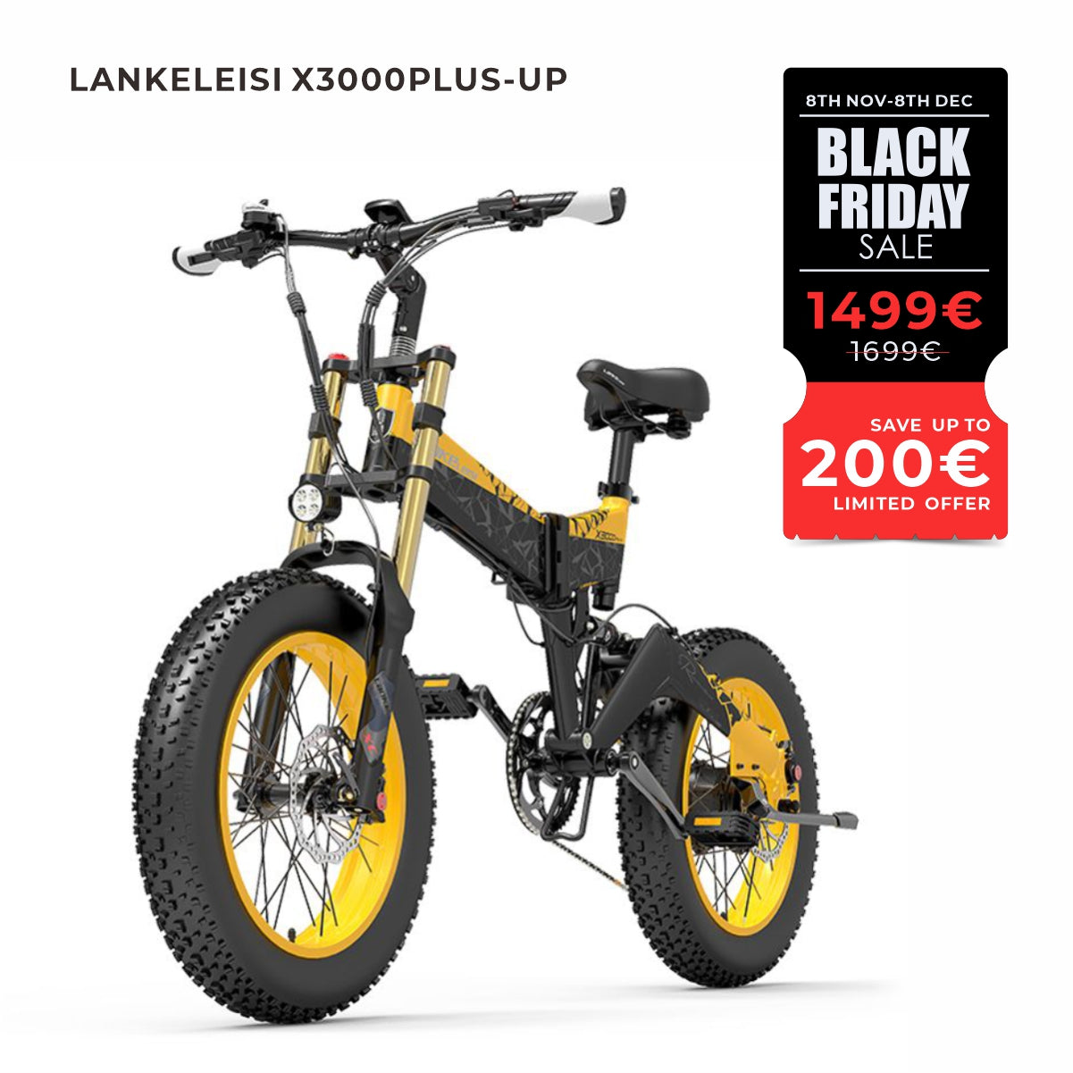 LANKELEISI X3000Plus-UP Fat Tire Snow Electric Bike