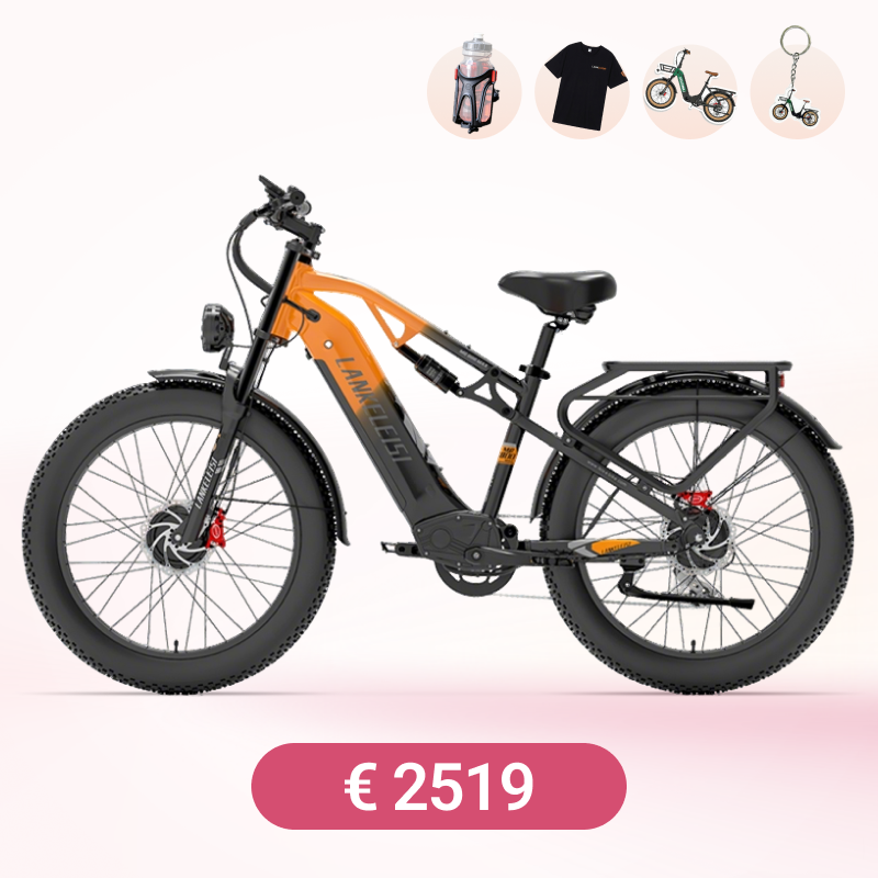 LANKELEISI MG800Max 2000W Dual Motor 26″ Fat Tires All Terrain Electric Bike