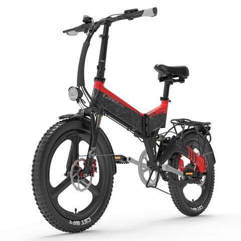 Bicicleta urbana eléctrica plegable Lankeleisi G650 roja