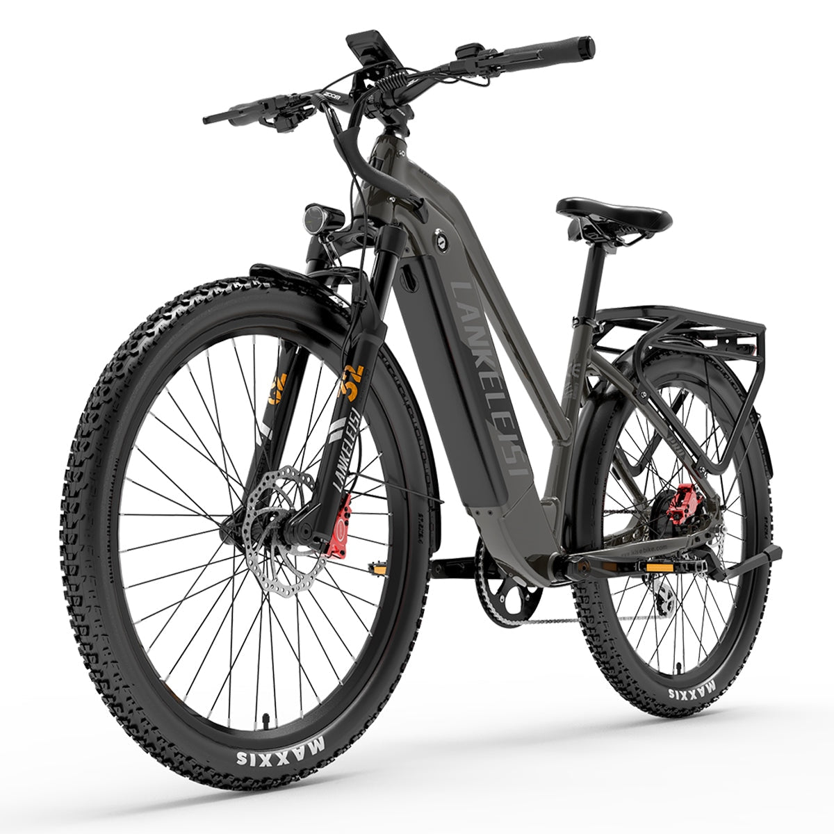 Bicicleta Trekking Eléctrica Lankeleisi Mx600Pro 500W 27.5 20Ah City Negro-Gris