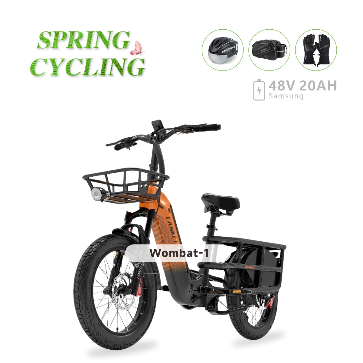 LANKELEISI Wombat-1 1000W Bici elettrica da carico a lunga autonomia