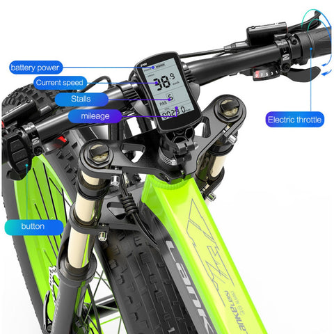 Lankeleisi Xt750 Plus elektrische mountainbike met grote vork en dikke banden